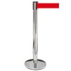 Crowd Barrier Belt, silver stand with 3 metres red belt #1