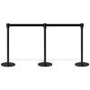Crowd Barrier, black stand with black 3 meter belt #7
