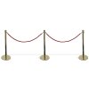 Crowd Barrier Rope, Gold. Base, Pole and Top for rope #7