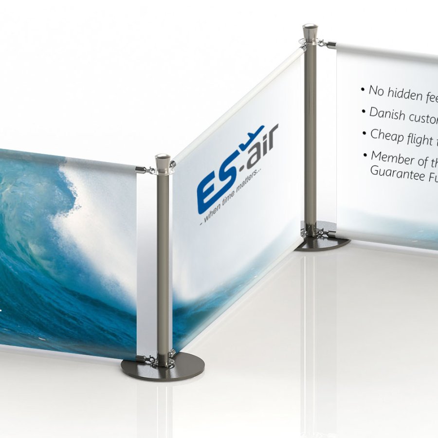 Pole, silver, 157 cm, for Crowd Barrier stands