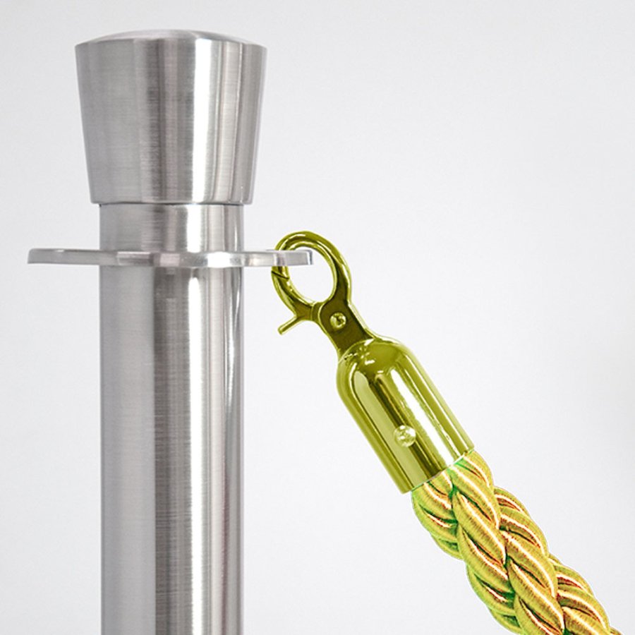 Golden rope with golden hooks for Crowd Barrier stands