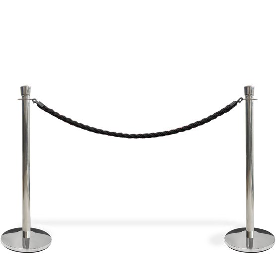 Black rope with black hooks for Crowd Barrier stands