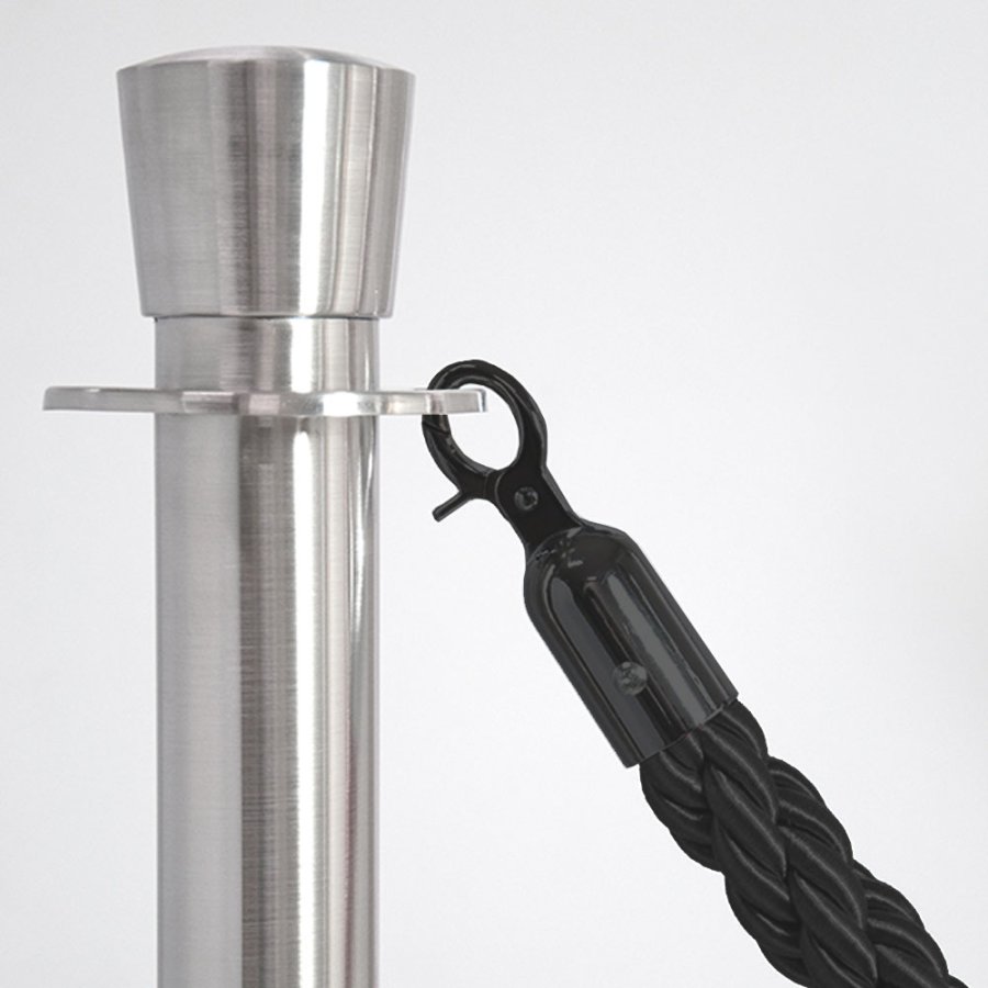 Black rope with black hooks for Crowd Barrier stands
