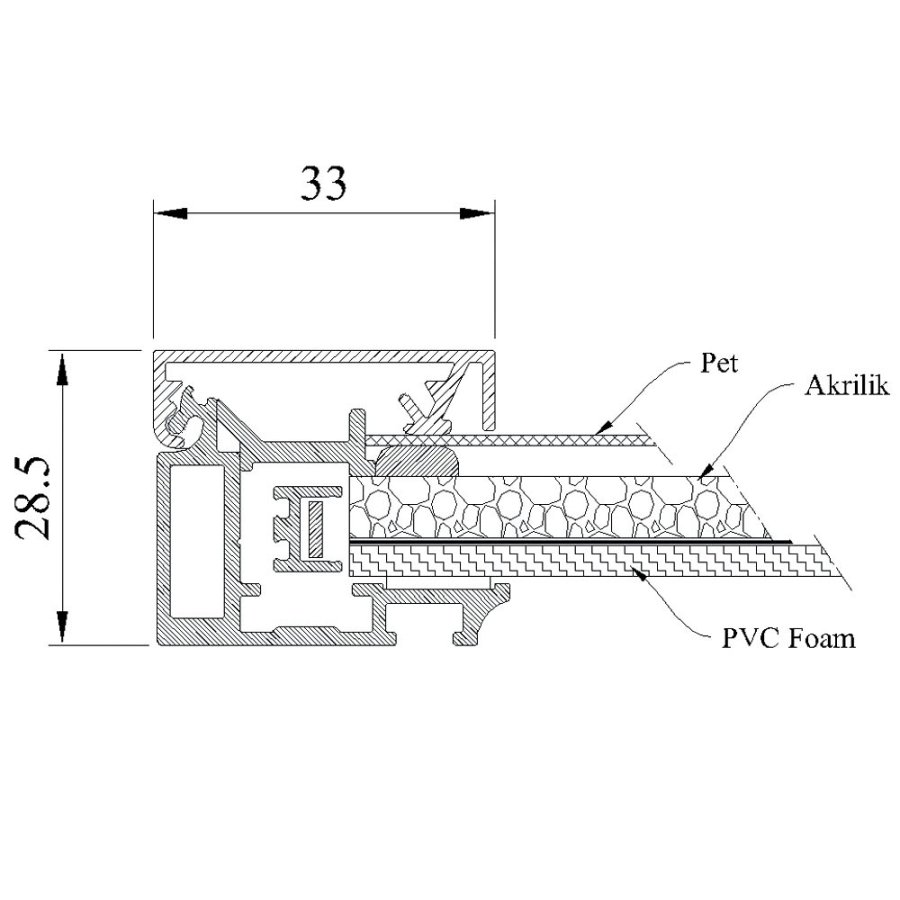 CROWN  LED OUT BOX, A3 single sided - black