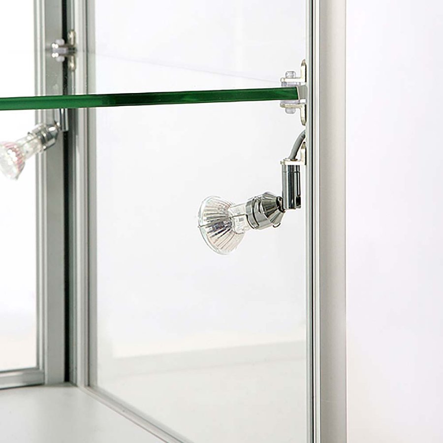 Showcase Counter Duo, silver, with LED spots