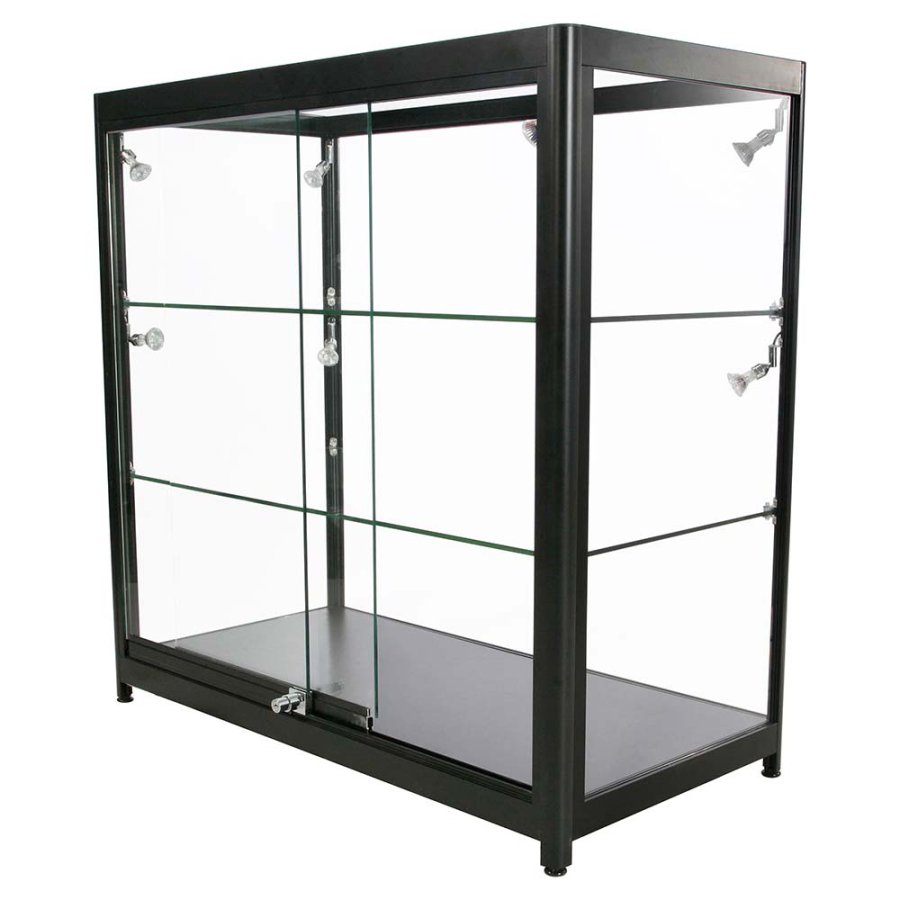 Showcase Counter Duo, black, with LED spots