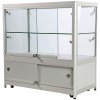 Showcase Counter Duo, silver, with storage and LED spots #1