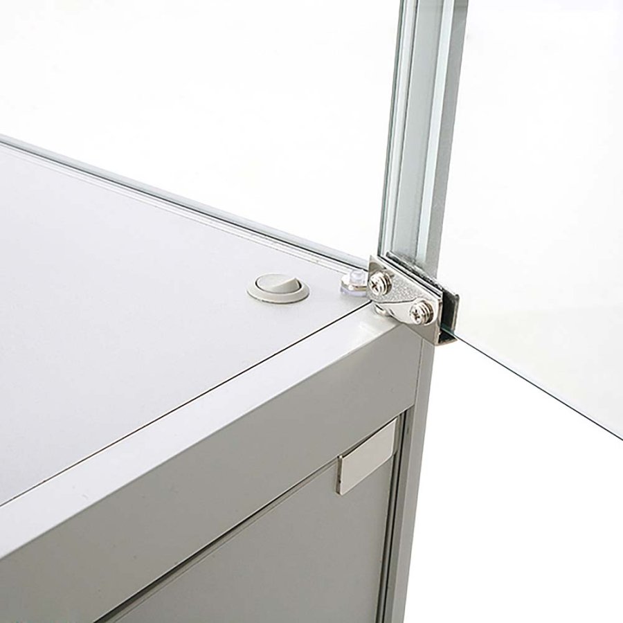 Showcase Counter Duo, silver, with storage and LED spots