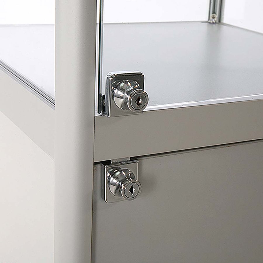 Showcase Tower, Solo, with locker - Silver. LED