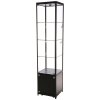 Showcase Tower Solo, black, with storage and LED spots #1