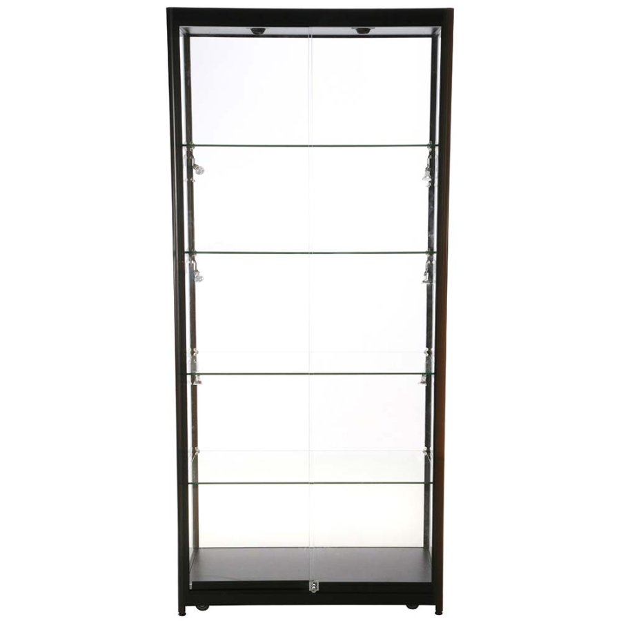 Showcase Tower Duo, black, with LED spots