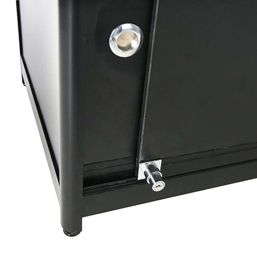 Showcase Tower Duo, black, with storage and LED spots