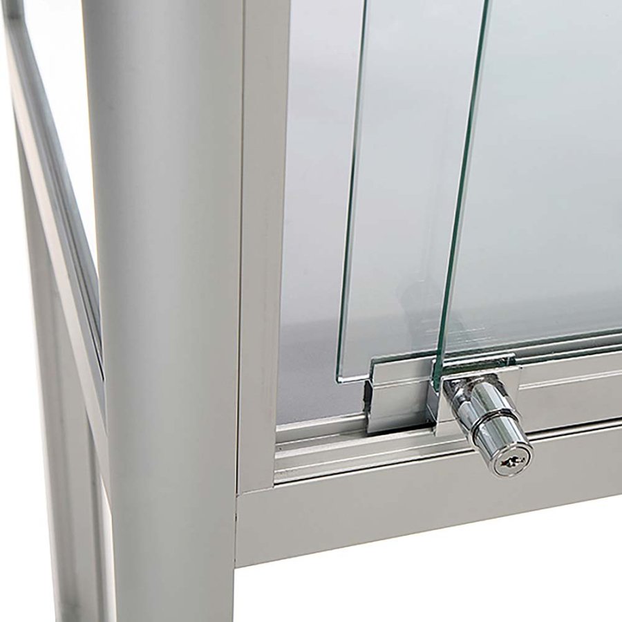 Showcase Desk Duo, silver, with LED spots