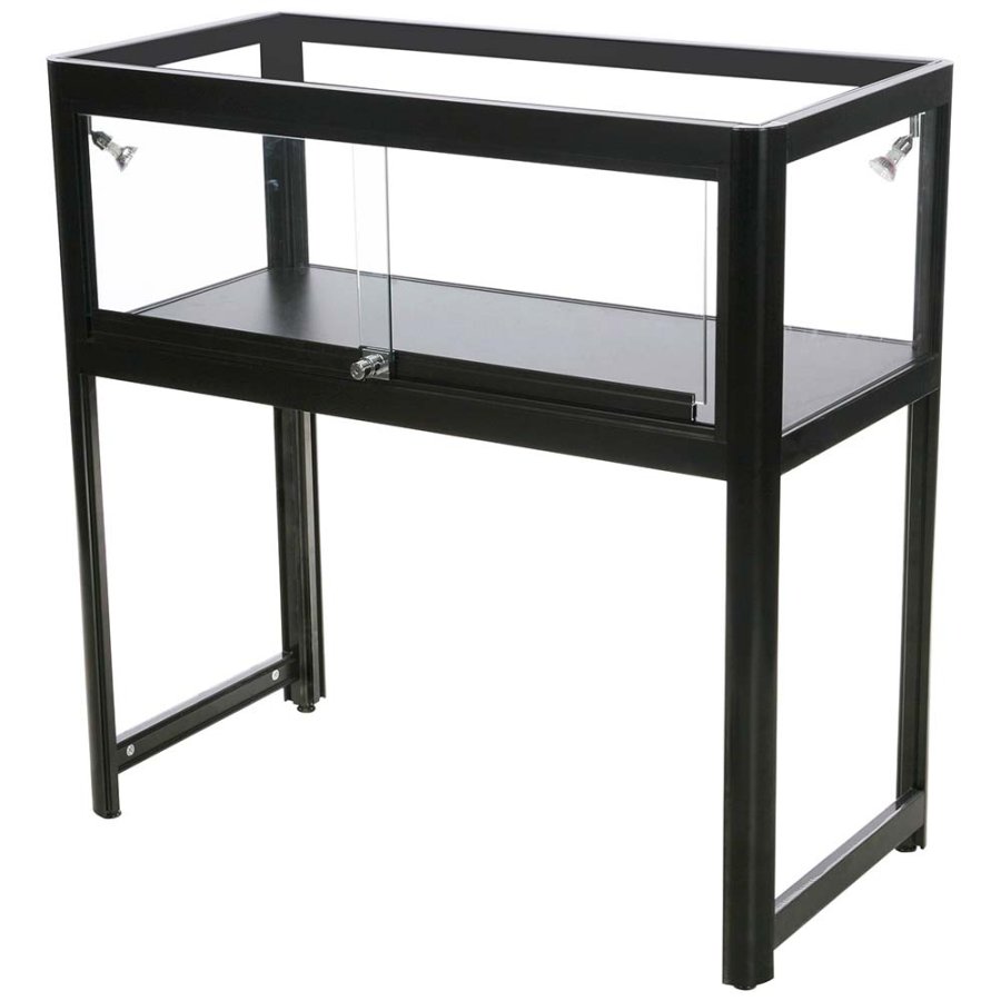 Showcase Desk Duo, black, with LED spots