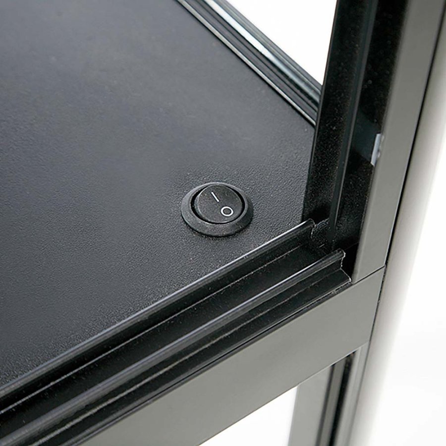 Showcase Desk Duo, black, with LED spots