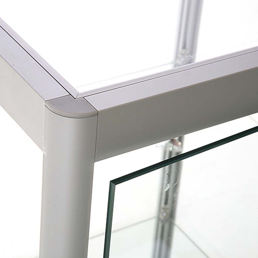 Showcase Counter Solo, silver, with LED spots