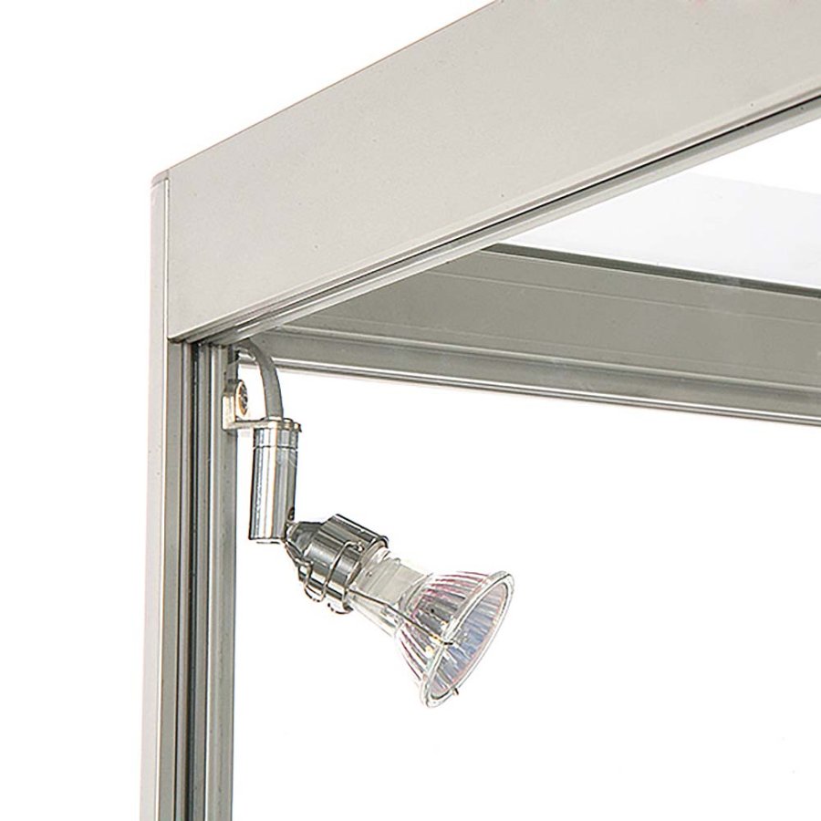 Showcase Counter Solo, silver, with LED spots