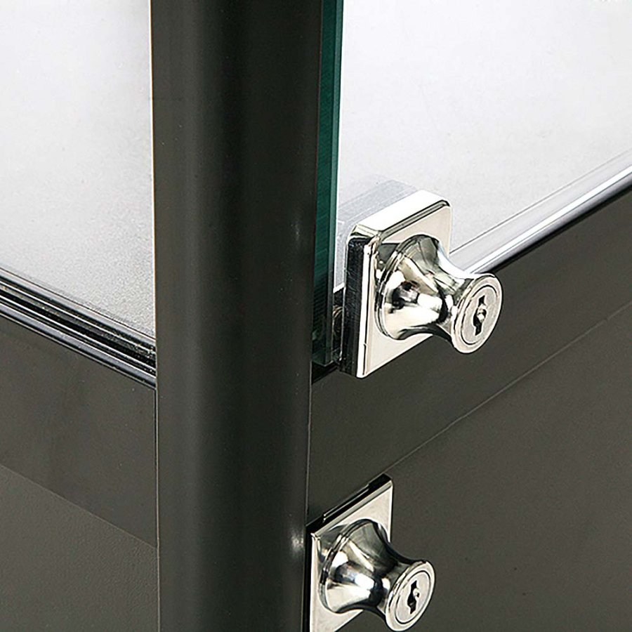 Showcase Counter Solo, blackt, with storage and LED spots