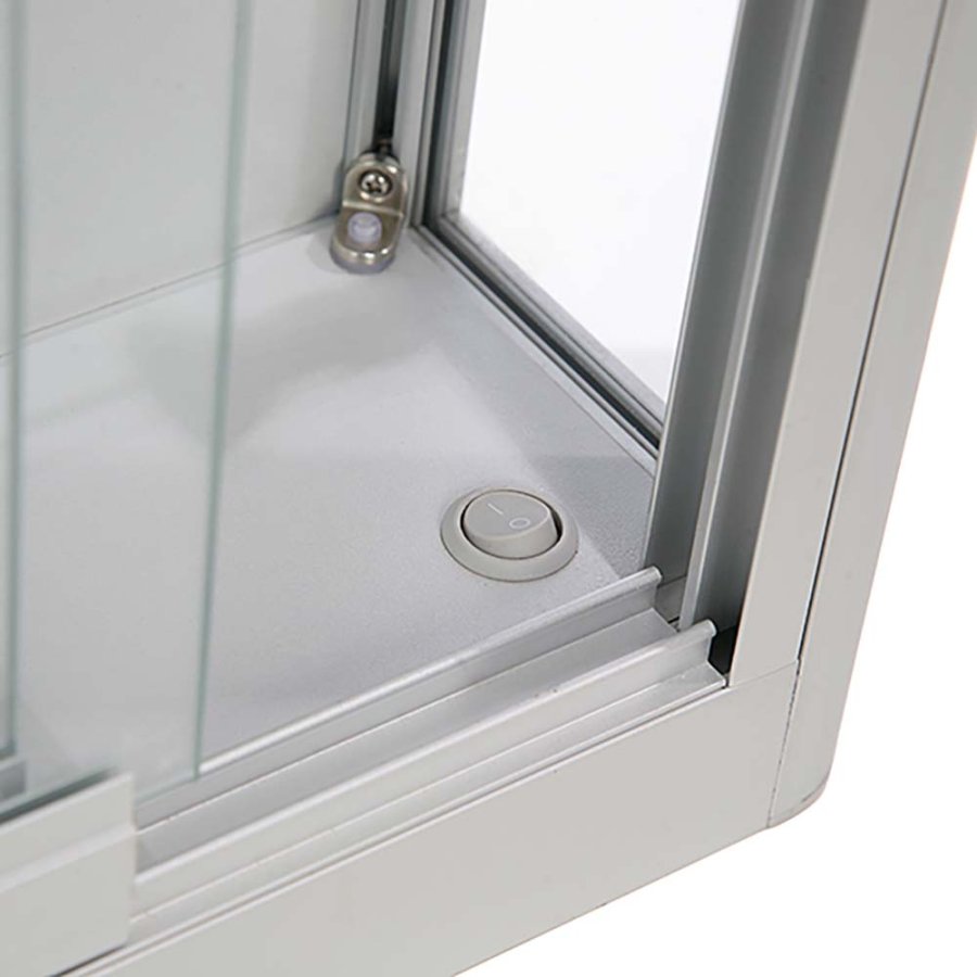 Showcase Wall Duo, silver, with LED spots