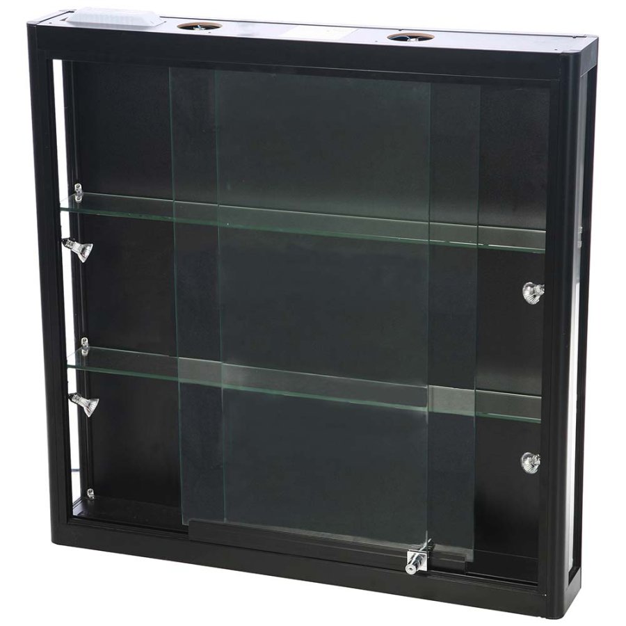 Showcase Wall Duo, black, with LED spots