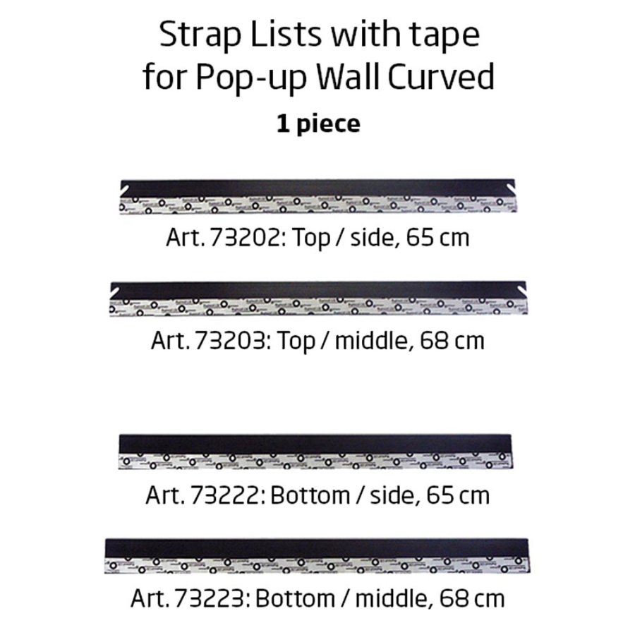 Strap list w/tape, 68cm, Bottom,  for POP-UP WALL