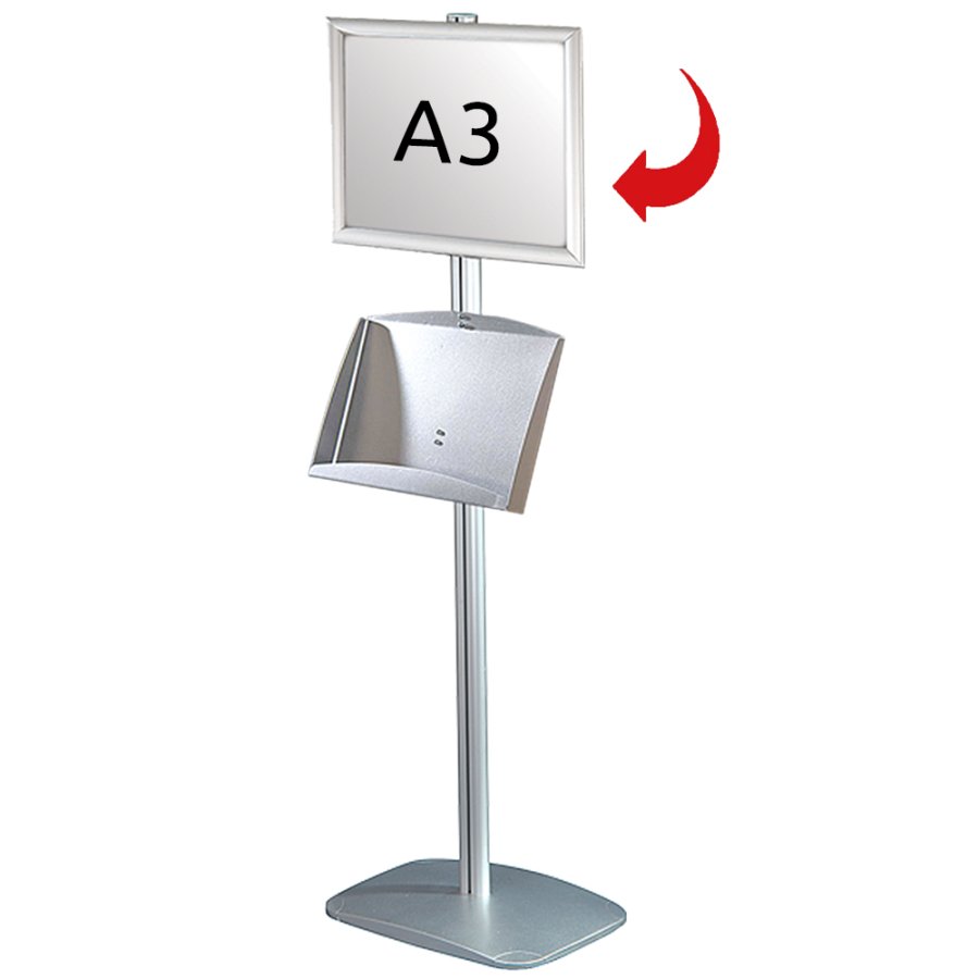 Mini Multistand 5 -Single sided A3 Snap Frame + A3 Steel shelf