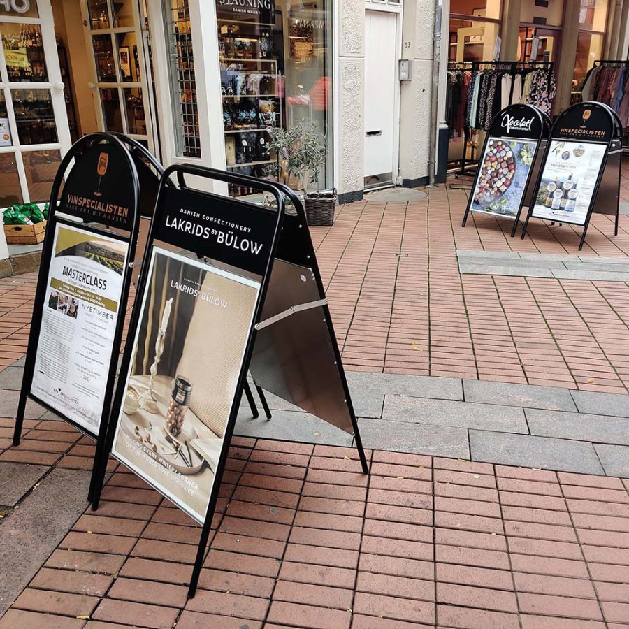 Expo Sign Pavement Board with logo plate, black, 70 x 100 cm