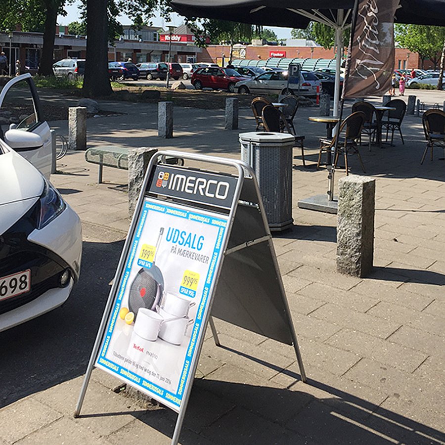 Expo Sign Pavement Board with logo plate, silver, 70 x 100 cm