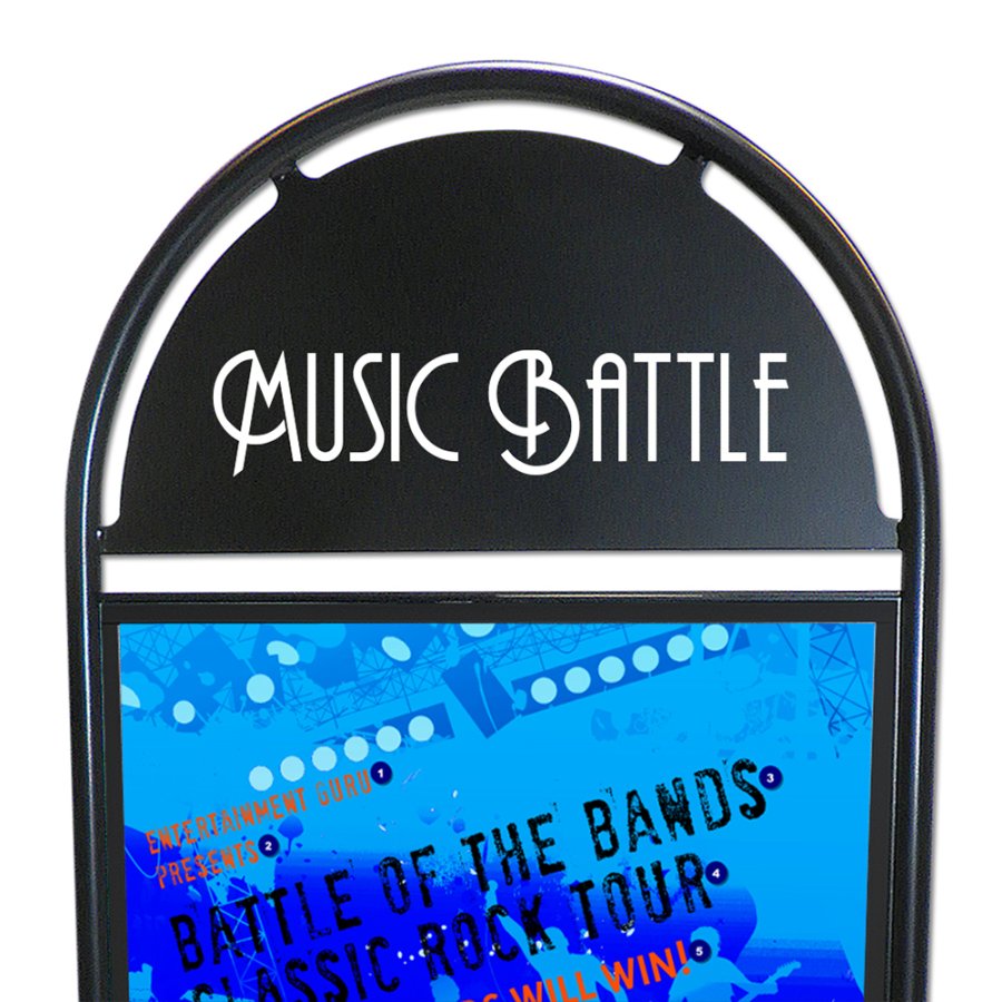 Gothic Circle Street sign with logo plate, black - A1