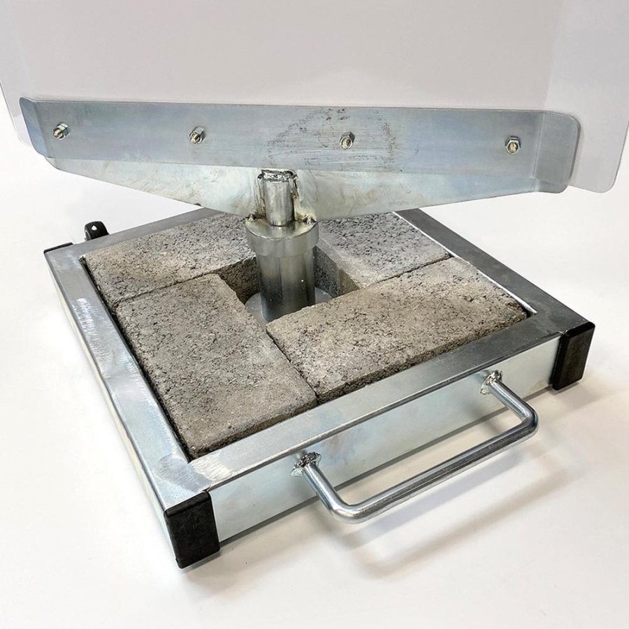 Outdoor Spin Sign, concrete stand