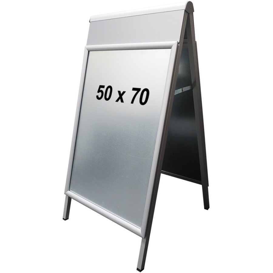 Alu-Line Logo-change Pavement Board, silver, 50 x 70 cm