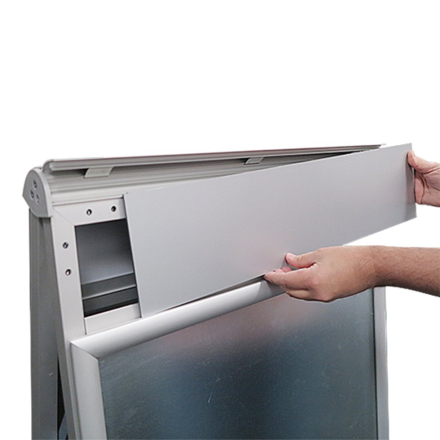 Alu-Line Logo-change Gadeskilt, silver, A1