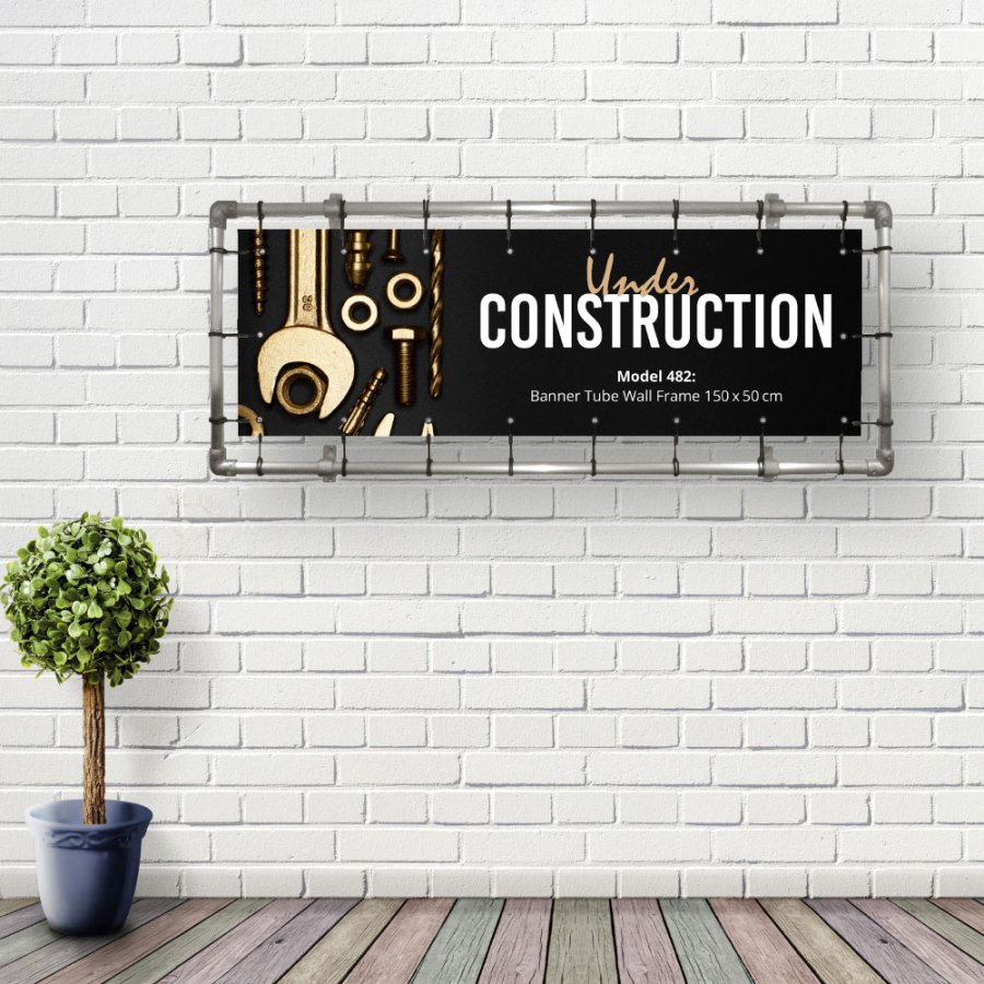 Banner Tube hanging square frame for wall 150 x 50 cm