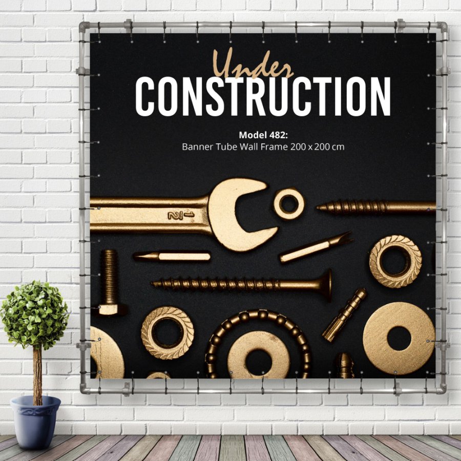 Banner Tube hanging square frame for wall 200 x 200 cm