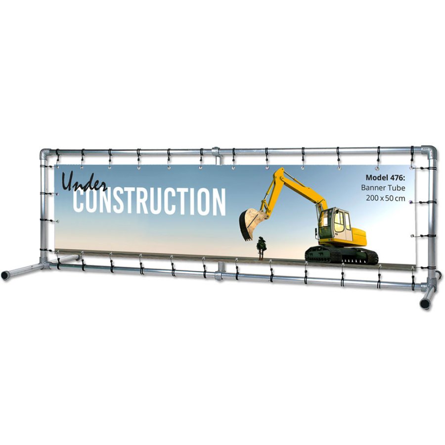 Banner Tube free standing square frame with legs 200 x 50 cm