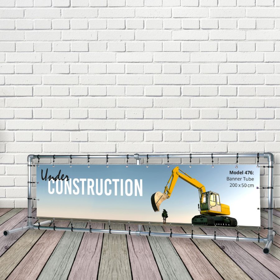 Banner Tube free standing square frame with legs 200 x 50 cm