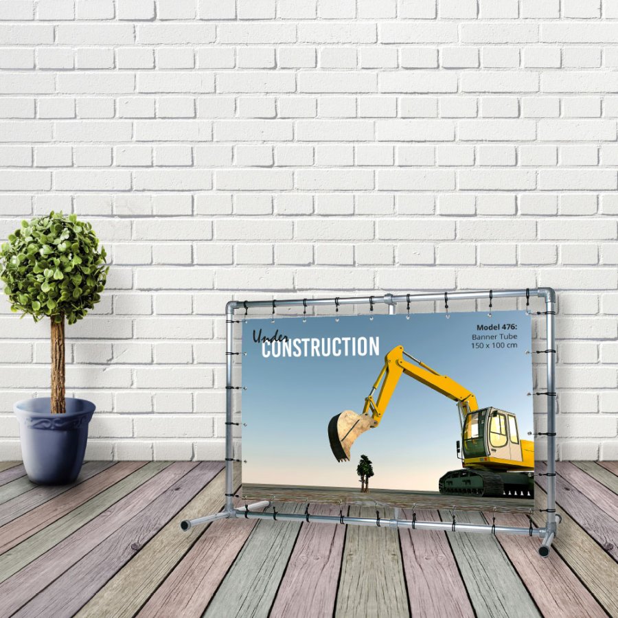 Banner Tube free standing square frame with legs 150 x 100 cm