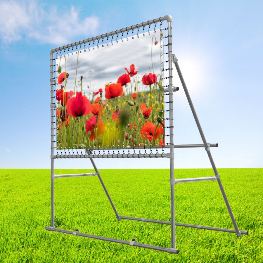 Free standing Banner Tube High stand (Alutubes0,3mm/&Oslash;: 48mm) square frame (150x100cm) on high stand 300cm