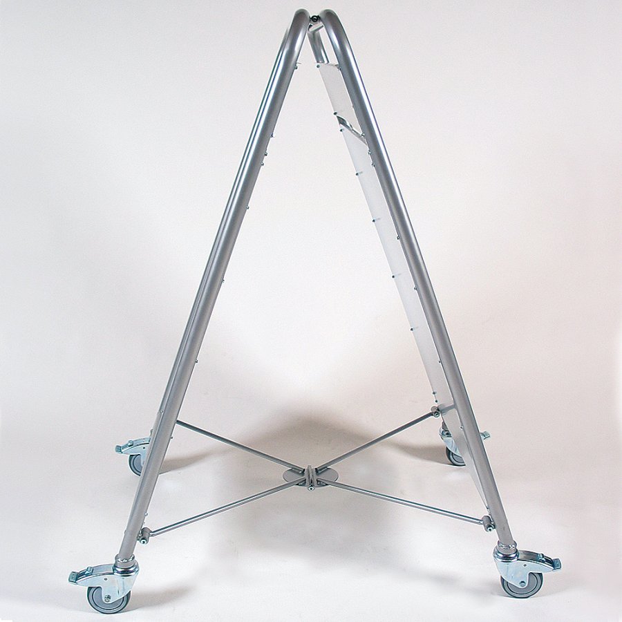 Expo Sign Lux Pavement Board with logo plate and wheels, silver, A1