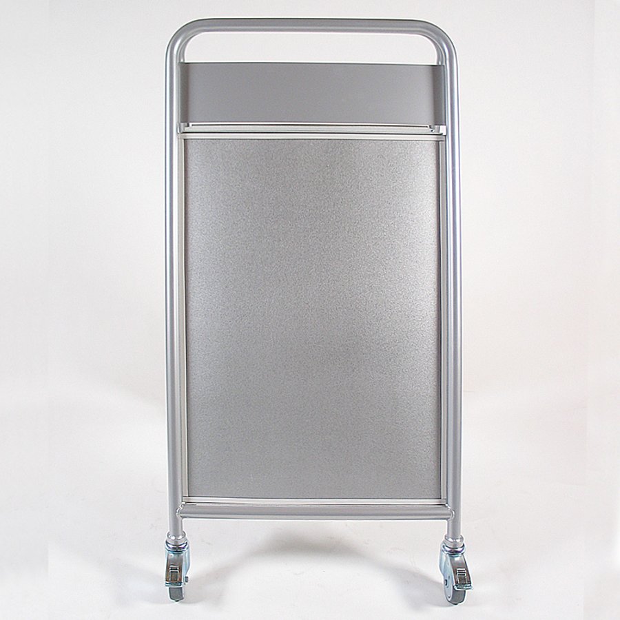 Expo Sign Lux Pavement Board with logo plate and wheels, silver, 70 x 100 cm