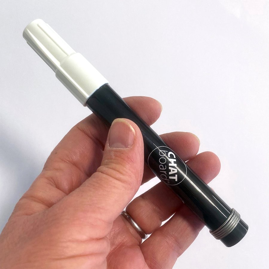 Glass board marker pen, neon white