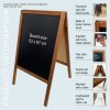 Pavement Sign, Chalkboard, including markers, 53 x 67 cm, Dark stained #11
