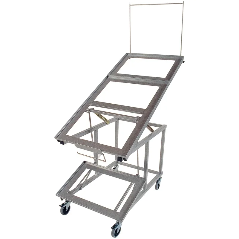 Woven basket for shop display - rectangular, 61 x 41 x 20 cm, brown.