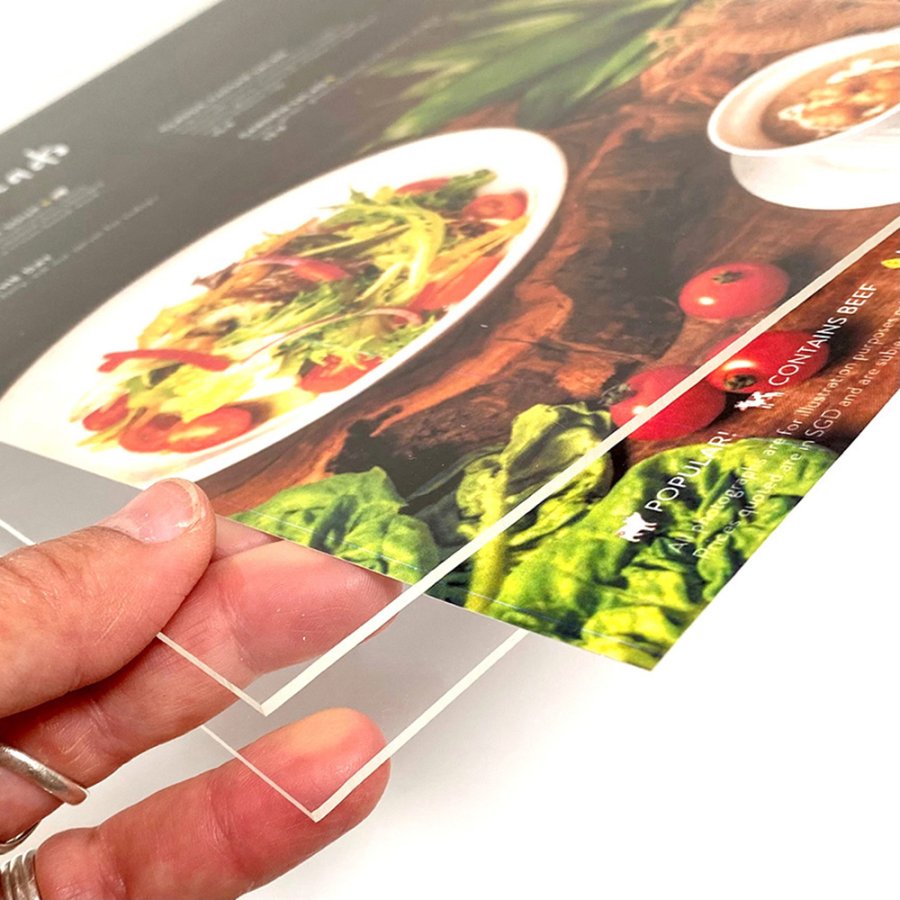 WOOD Block menu holder 70 mm, vertical/angled