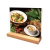 WOOD Block acrylic menu holder A6, portrait/angled #1