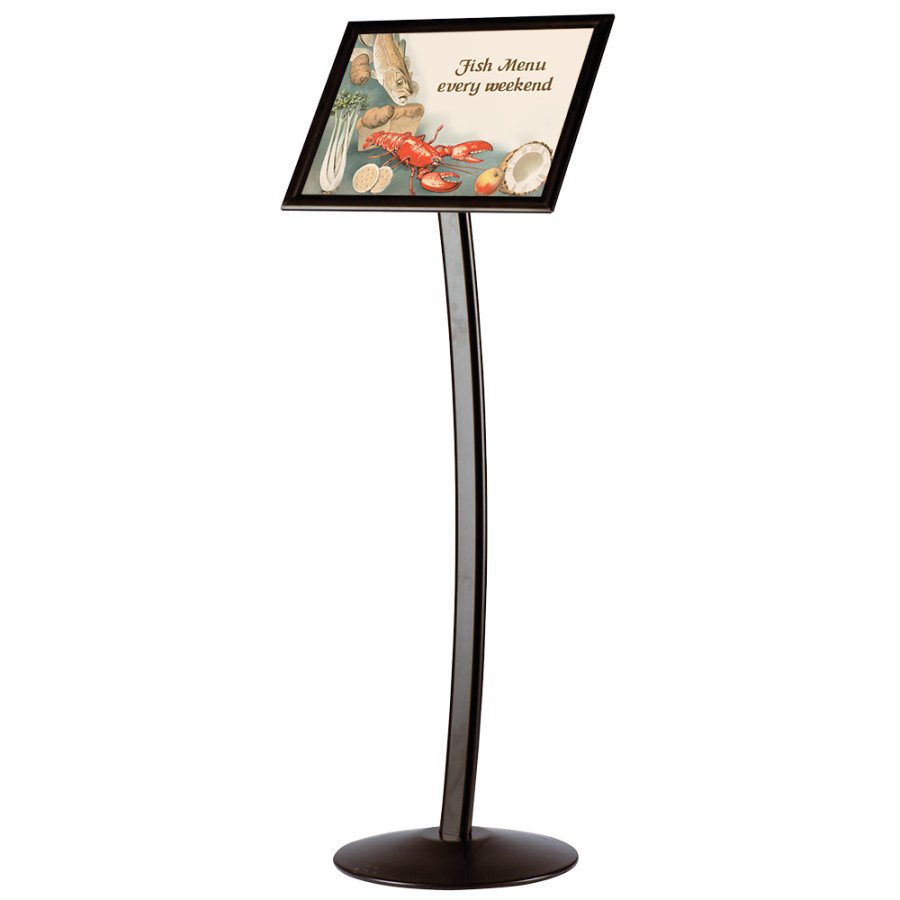 Curved stand with A3 frame V+H, black