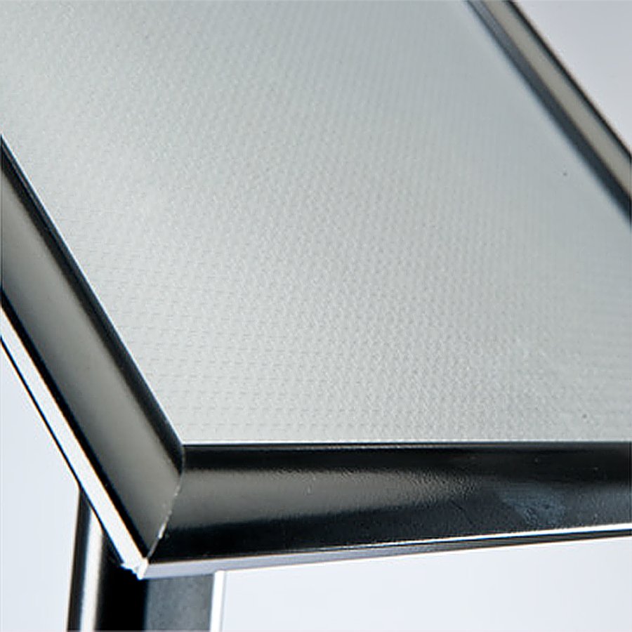 Curved stand with A3 frame V+H, black