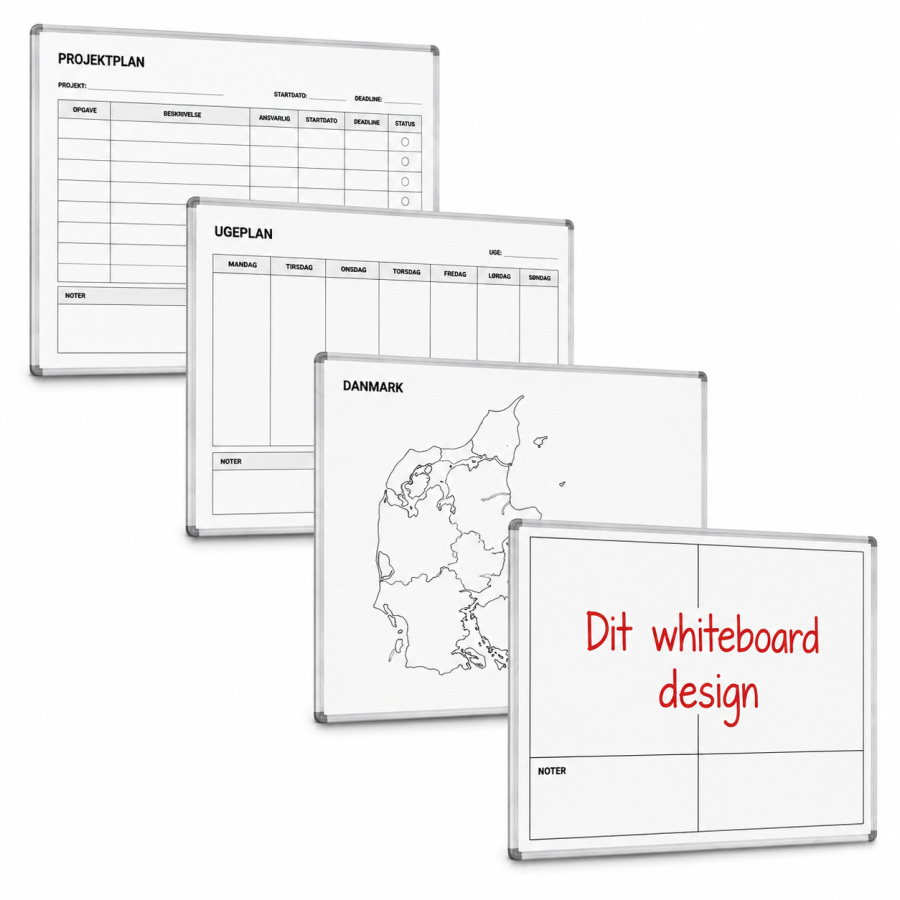 Whiteboard with print, magnetic, 90 x 120 cm
