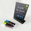 black acrylic signboard A4, slanted and freestanding for tables and counters #5