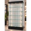 Showcase Frameless glass display cabinet with LED light and lock, black #7